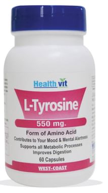 HealthVit L- Tyrosine Amino Acid 550mg | For Metabolism, Digestion & Mood Regulation | Capsule