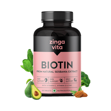 Zingavita Biotin Tablet With Zinc, Vitamin C & E For Hair, Skin & Nail Health