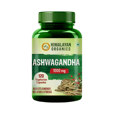 Himalayan Organics Ashwagandha 1000mg Vegetarian Capsule | For Energy & Stress Management