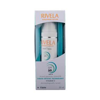 Rivela Sunscreen With Vitamin E | Broad Spectrum UVA/UVB Lotion SPF 50