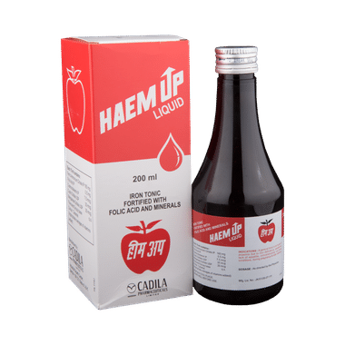 Haem UP Liquid | Iron Tonic Fortified With Folic Acid & Minerals | Sugar-Free