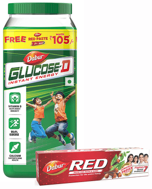 Dabur Glucose-D Jar 1kg + Red Tooth Paste 200gm Free