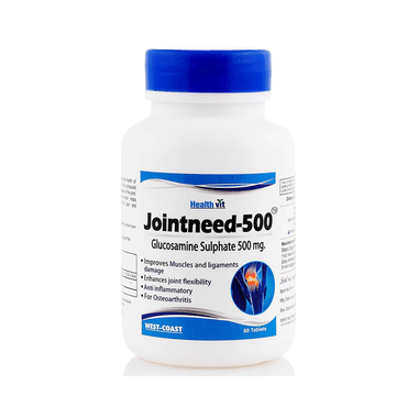 HealthVit Jointneed Glucosamine 500mg | For Muscles, Ligaments & Joints | Tablet Pack Of 2