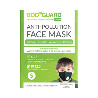 Bodyguard Small N95 + PM2.5 Anti-Pollution Face Mask With Valve And Activated Carbon For Kids