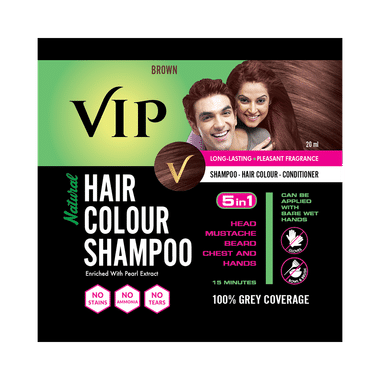 VIP Brown Natural Hair Colour Shampoo | For Grey Coverage