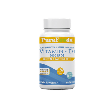 PureFoods Vitamin D3 (2000 IU D3) Tablet Gluten Free