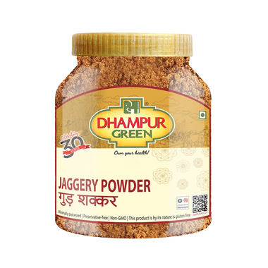 Dhampur Green Plain Jaggery Natural Sweetener | Non-GMO & Gluten Free | Powder