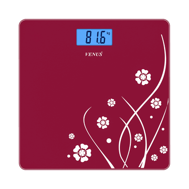 Venus Prime Lightweight ABS Digital/LCD Personal Health Body Weight Weighing Scale Red Glass With Backlight