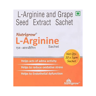 Nutrigrow L-Arginine With Grape Seed Extract For ADMA Activity | Flavour Orange