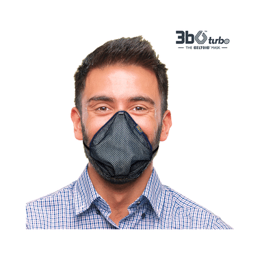 3bo Small Deltoid Turbo Face Mask In Navy Mesh With Maroon, Yellow & Navy Binding