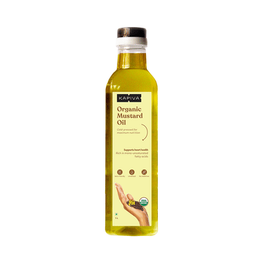 Kapiva Cold Pressed & Natural Organic Mustard Oil | Ideal Oil For Healthy Cooking | Supports Heart Health