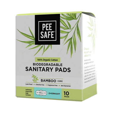 Pee Safe 100% Organic Cotton - Biodegradable Sanitary Pads | Overnight