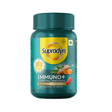 Supradyn Immuno+ Multivitamin with Turmeric & Tulsi | Tablet for Energy & Immunity
