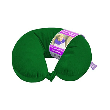 Viaggi Microbead Travel Neck Pillow With Fleece Hunter Green