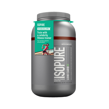 Isopure Low Carb 100% Whey Protein Isolate For Fitness | No Added Sugar | Flavour Dutch Chocolate
