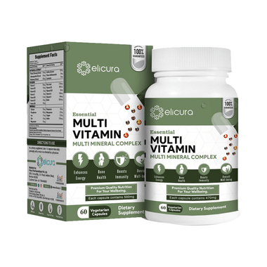 Elicura Essential Multi Vitamin Multi Mineral Complex Vegetarian Capsule