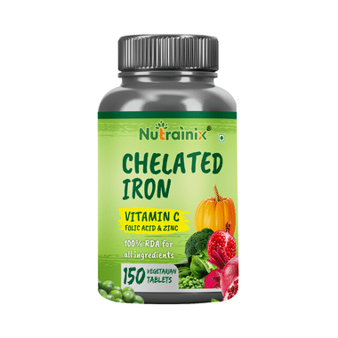 Nutrainix Chelated Iron, Vitamin C, Folic Acid & Zinc Vegetarian Tablet