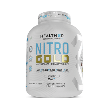 HealthXP Nitro Gold Whey Isolate Powder Cookies & Cream