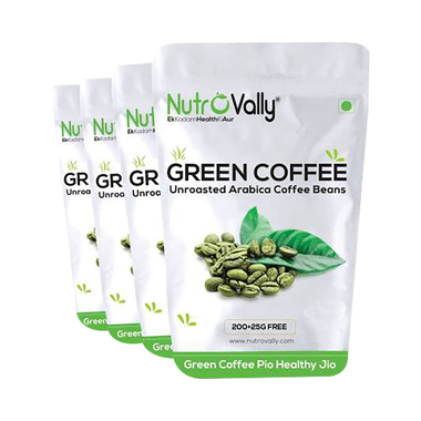 Nutrovally Unroasted Green Coffee Beans For Weight Management (225gm Each)