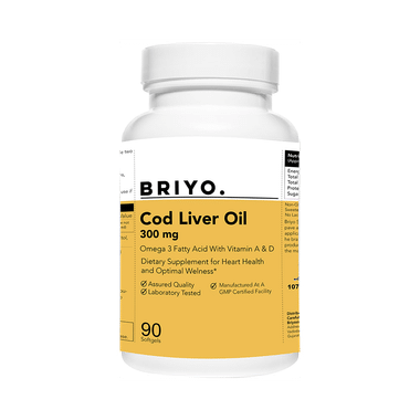 Briyo Cod Liver Oil Omega 3 Fatty Acids With Vitamin A & D