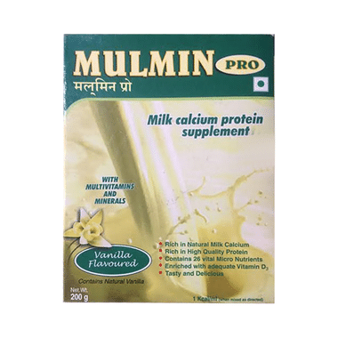 Mulmin Pro With Vtamins, Minerals & Milk Calcium | Flavour Powder Vanilla