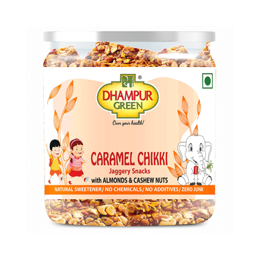Dhampur Green Caramel Brittles Almond & Cashew Nuts Badam & Kaju Chikki