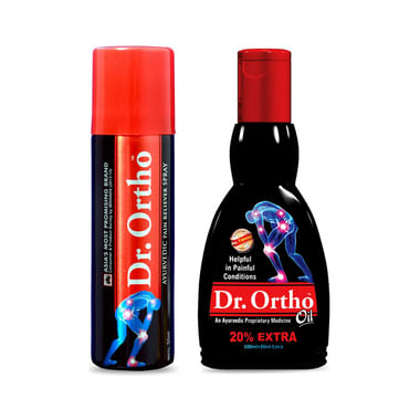 Dr Ortho Combo Pack Of Pain Relief Oil 120ml & Pain Relief Spray 50ml
