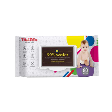 Tiffy & Toffee 99% Water Chlorine Free Water Wipes (80 Each) Buy 2 Get 2 Free