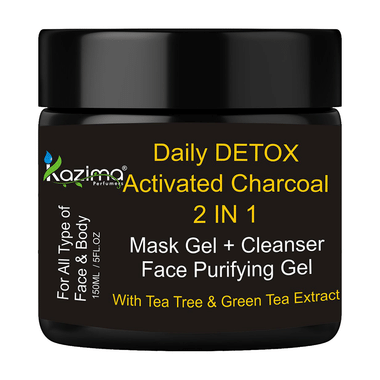 Kazima Daily Detox Activated Charcoal 2 In 1 Mask Gel+Cleanser Face Purifying Gel