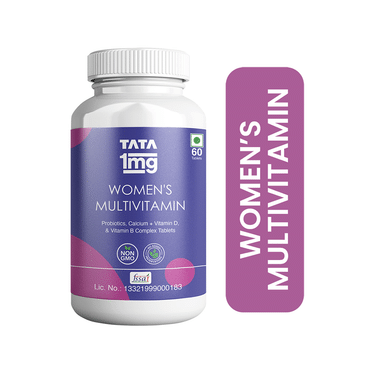 Tata 1mg Women's Multivitamin Veg Tablet with Zinc, Vitamin C, Calcium, Vitamin D and Iron, Support Immunity, Bones & Overall Health