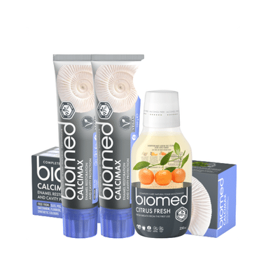 Biomed Complete Care Natural Toothpaste (100gm Each) Calcimax Buy 2 Get 1 Biomed Citrus Fresh Mouthwash Free