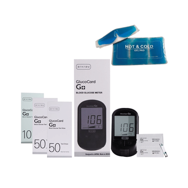 Arkray Combo Pack of Glucocard G+ Blood Glucose Meter & Relax and Relief Kit with 10+50+50 Individual Pack Strips