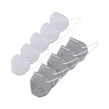 Lioncrown 5 Layer Reusable,Washable Outdoor Anti-Pollution, Dust Face Mask 5 White & 5 Grey