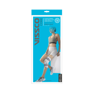 Vissco Elastic Hinged Knee Brace With Open Patella 0718 Grey XL