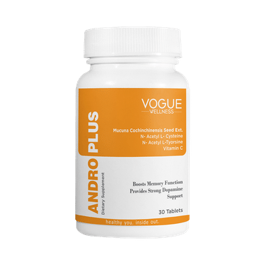 Vogue Wellness Andro Plus Tablet Mucuna Dopamine Help Boost Brain Health Focus and Memory Booster