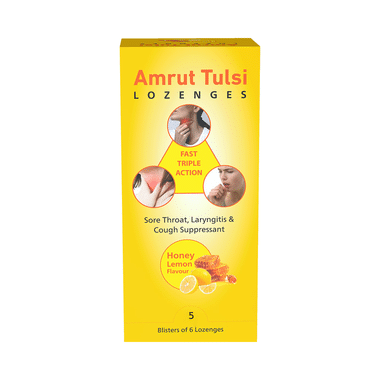 Amrut Tulsi Lozenges (6 Each) Honey Lemon
