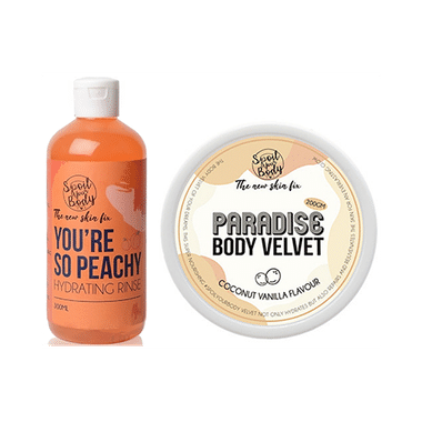 Spoil Your Body Combo Pack Of Hydrating Rinse 300ml & Body Velvet 200gm You Re So Peachy & Paradise