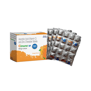 Cimune SF Vitamin C And Zinc Sugar Free Chewable Tablet Orange Sugar Free
