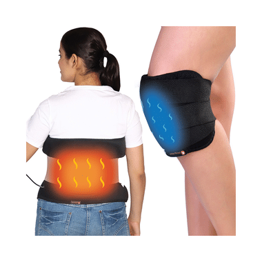 SandPuppy Combo Pack Of Coldstrap Cold Compression Therapy Black & Heatwrap Flexible Heat Therapy