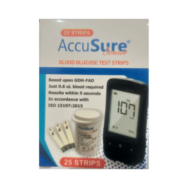 AccuSure Sensor Blood Glucose Test Strip (Only Strips)