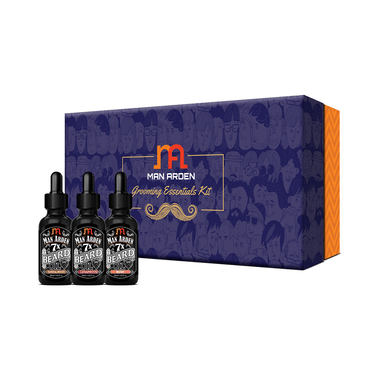 Man Arden Grooming Essentials Kit (Sandalwood + Cedarwood + Musk Beard Oils Set, 30ml Each)