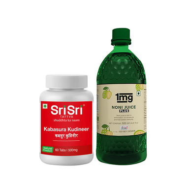 Combo Pack of Sri Sri Tattva Kabasura Kudineer 500mg 60 Tablet & 1mg Noni Juice Plus Immunity Booster & Joint Health Support Rich in Antioxidants 500ml