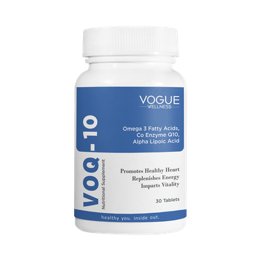 Vogue Wellness VOQ 10 | With Omega 3 Fatty Acids, Co Enzyme Q10 & ALA | For Energy & Healthy Heart | Tablet