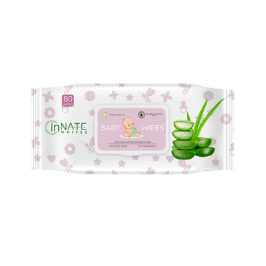 Innate Whites Alcohol Free Baby Wipes with Aloe Vera (80 Each) With Fliptop Lid