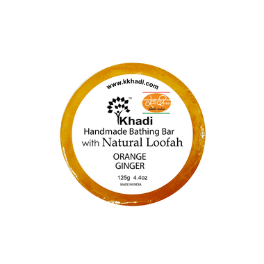 Khadi India Orange Ginger Natural Loofah Handmade Bathing Bar