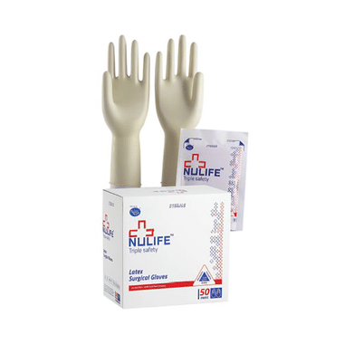 Nulife Gynaecological Elbow Length Surgical Gloves Sterile Powdered Large