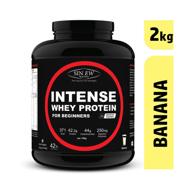 Sinew Nutrition Intense Whey Protein For Beginners With Digestive Enzymes Banana