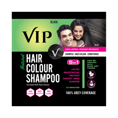 VIP Natural Hair Colour Shampoo | For Grey Coverage Shampoo Black