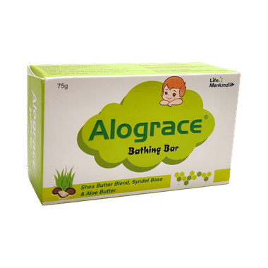 Alograce Mild & Gentle Cleansing Bar For Babies | Moisturises Skin With Aloe Vera & Shea Butter