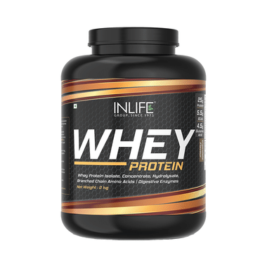 Inlife Whey Protein Powder | With Digestive Enzymes For Muscle Growth | Flavour Chocolate
